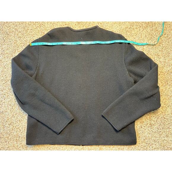 Coldwater Creek Leather & Wool Jacket, size women's Large, Full Zip; Knit Sweter - Picture 5 of 12